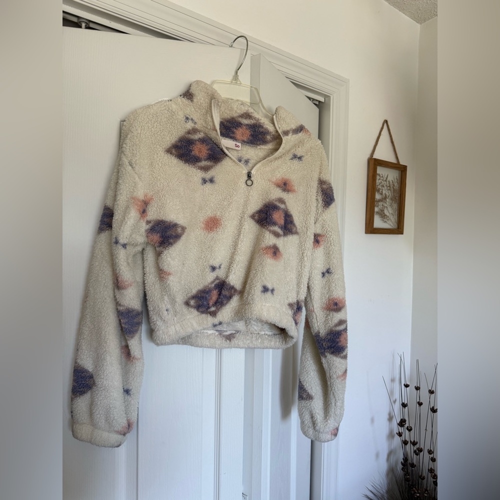 Cozy Fleece Pullover with Pattern